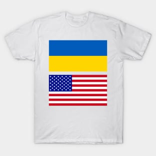 USA and Ukraine Flag T-Shirt